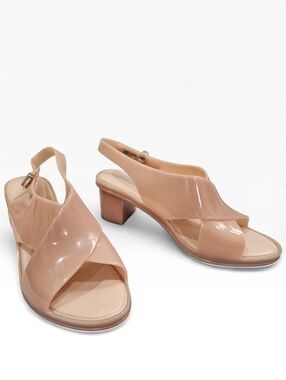 MELISSA + JASON WU Jamie Nude Blush Pink Cross Strap Slingback Sandals 8M